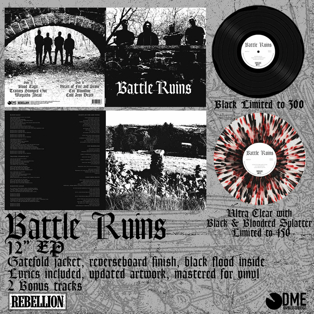 Battle Ruins "S/T EP" LP (clear with red & black Splatter, lim. 450)