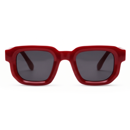 Eckige Retro Sonnenbrille (red)