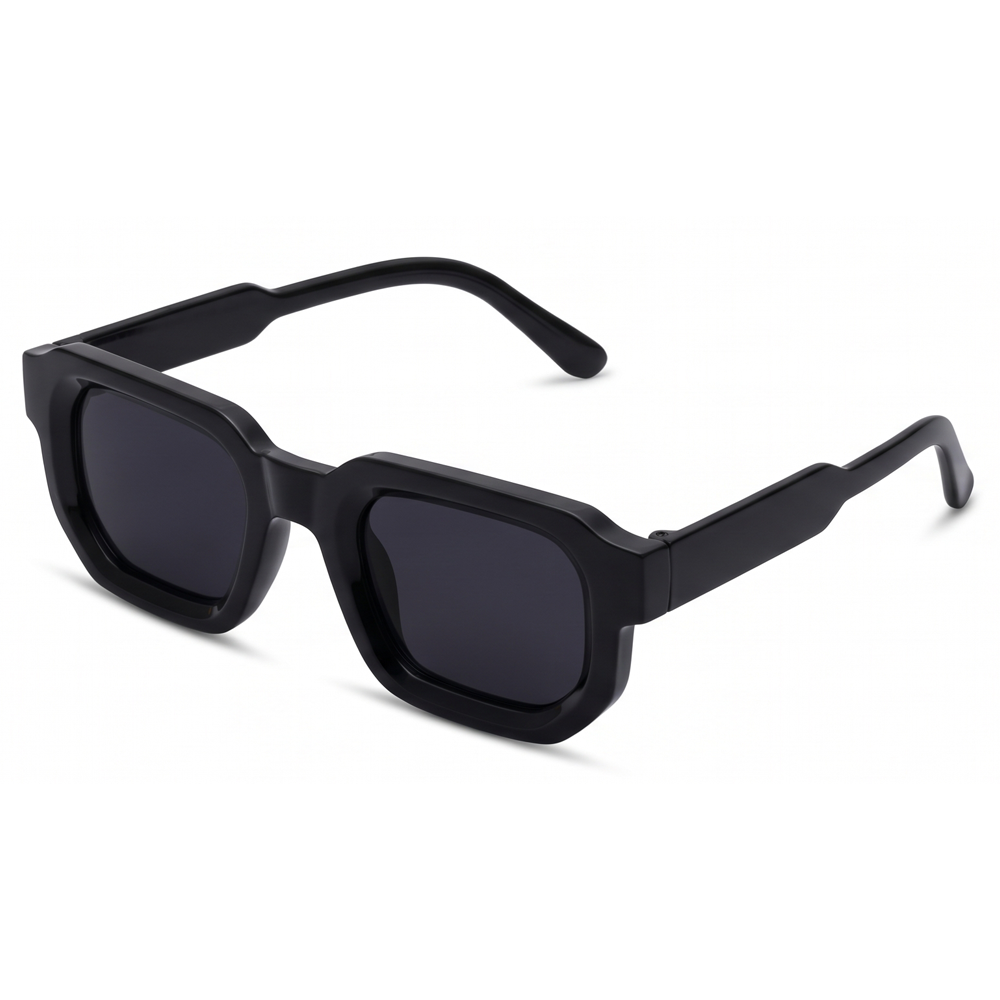 Eckige Retro Sonnenbrille (black)