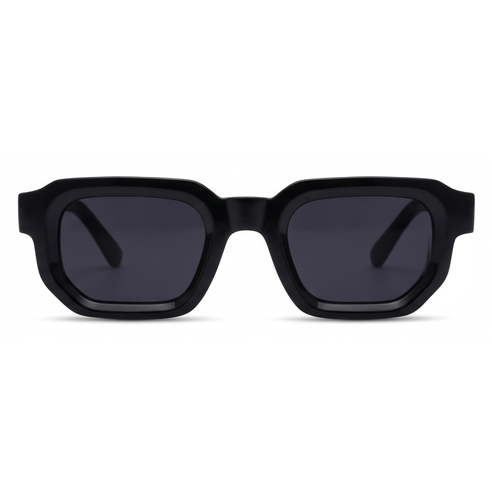 Eckige Retro Sonnenbrille (black)