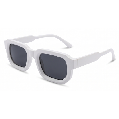 Eckige Retro Sonnenbrille (white)
