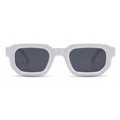Eckige Retro Sonnenbrille (white)