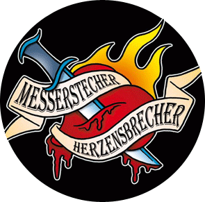 Messerstecher Herzensbrecher "Logo" - Button (2,5 cm) 153 neu