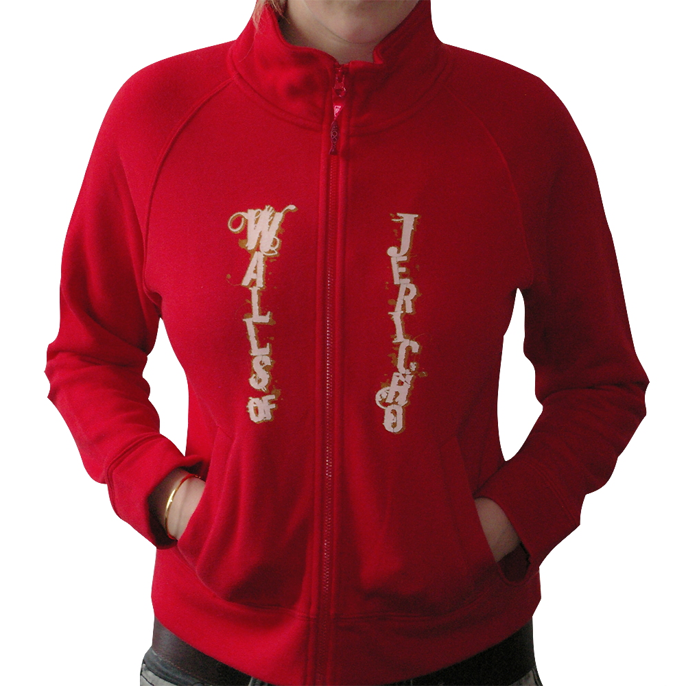 Walls of Jericho "We're all Fucked" Girly Sweat Jacket (red)