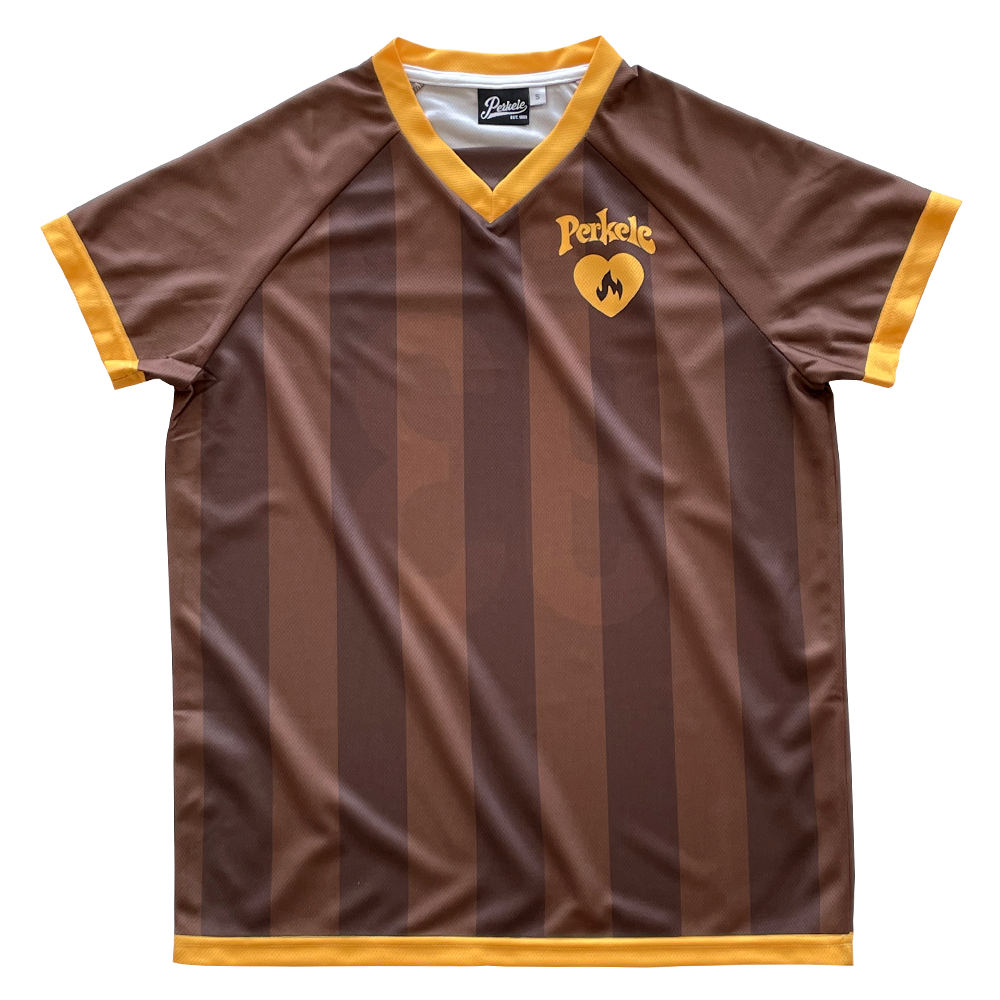 Maillot de football Perkele « Burn » (marron/orange)