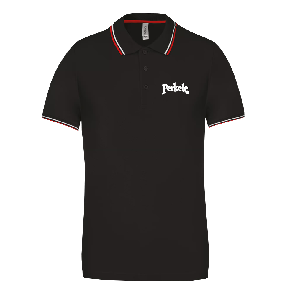 Perkele "Logo" Polo-Shirt (black with red & white)