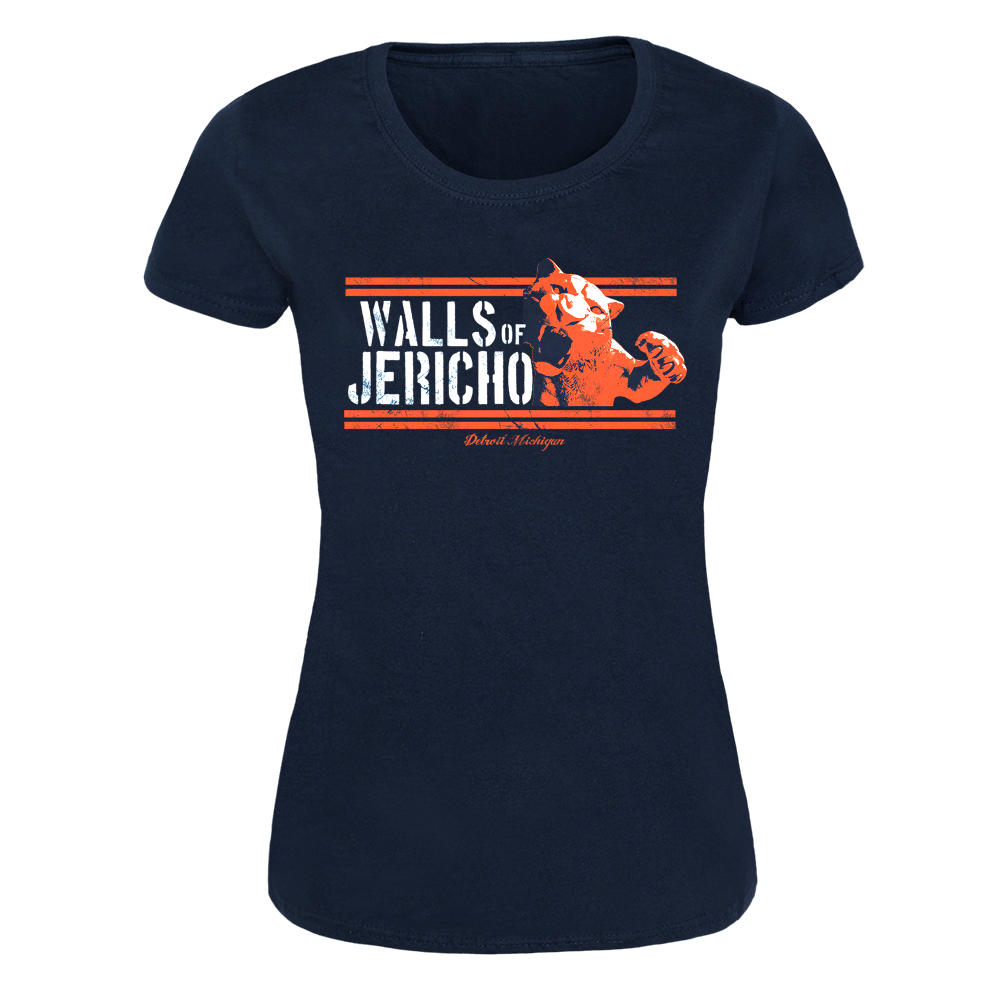 Walls of Jericho "Tiger" Girly Shirt (navy)