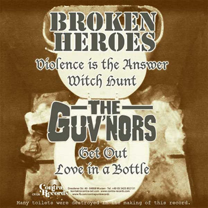 split Broken Heroes / Guv`nors "Keep on Drinkin" EP 7" (lim. 134, red)